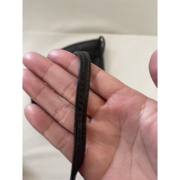 Vintage Robinson’s‎ Crescent Crossbody Genuine Leather Black Purse Made In Italy - Picture 13 of 16